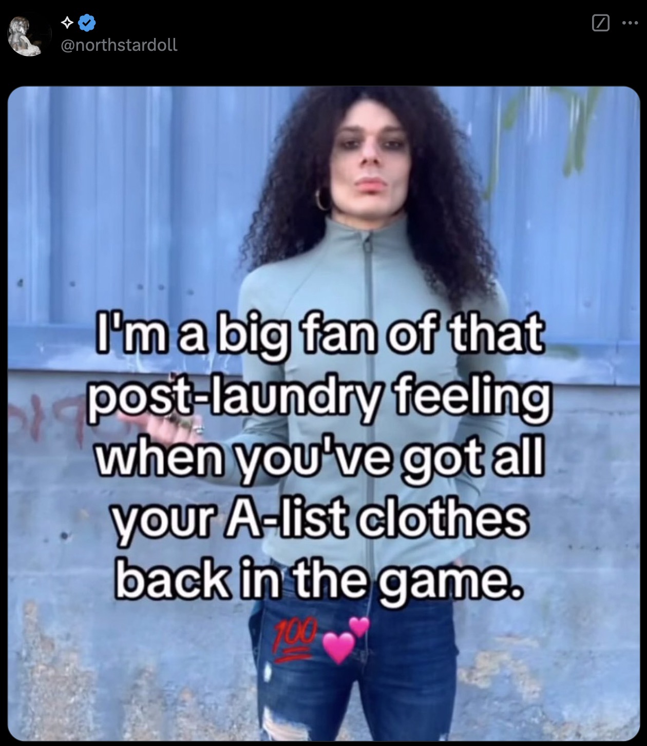 photo caption - I'm a big fan of that postlaundry feeling when you've got all your Alist clothes back in the game.